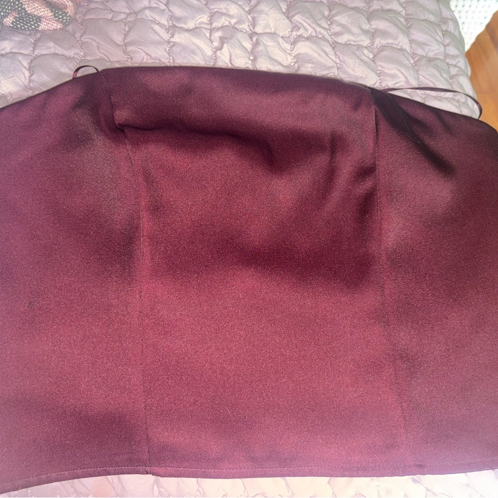 Elegant Burgundy Strapless Top
